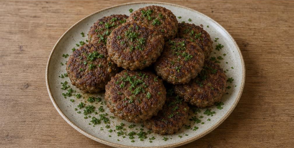 Klassische Frikadellen mit selbst gemachten Semmelbröseln – Zubereitung Schritt für Schritt – Anrichten