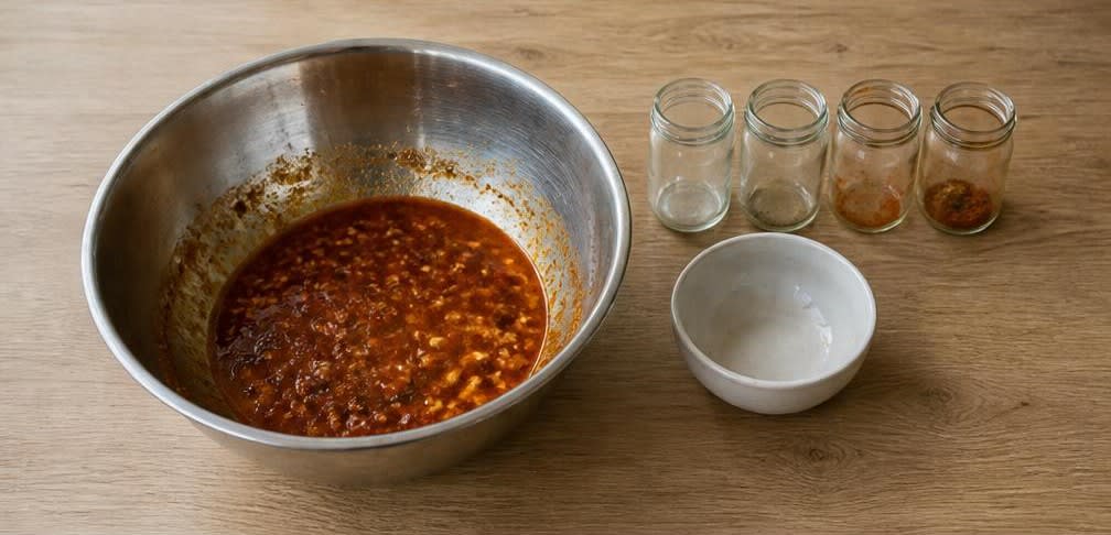 Ofengebackene Putenbrust mit gerösteter Süßkartoffel und Zucchini – Zubereitung Schritt für Schritt – Marinade herstellen