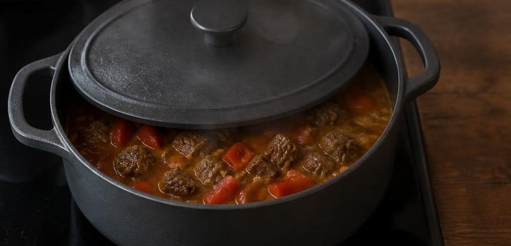 Marokkanisches Rinderschmorgericht mit Paprika und Couscous – Zubereitung Schritt für Schritt – Paprika mitschmoren