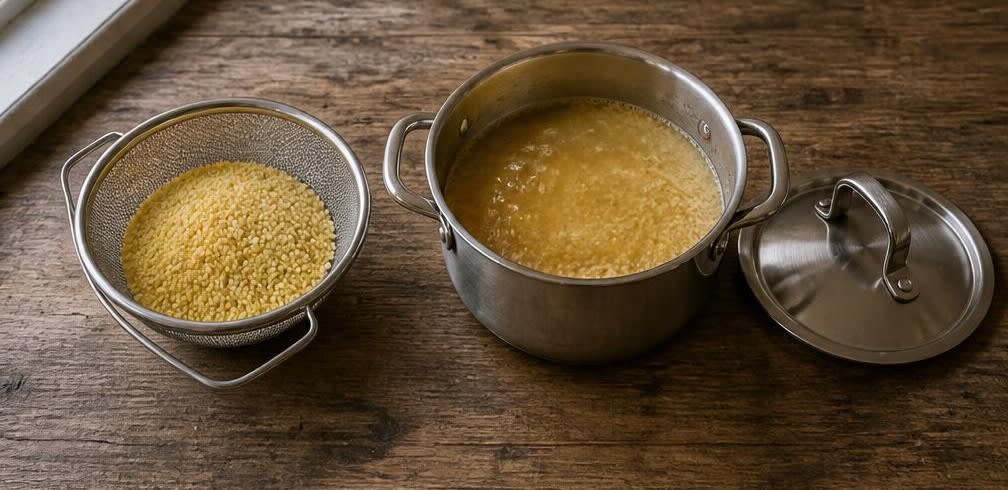 Zartes Rinderfilet mit cremig-nussiger Hirse und glasierten Karotten – Zubereitung Schritt für Schritt – Hirse kochen