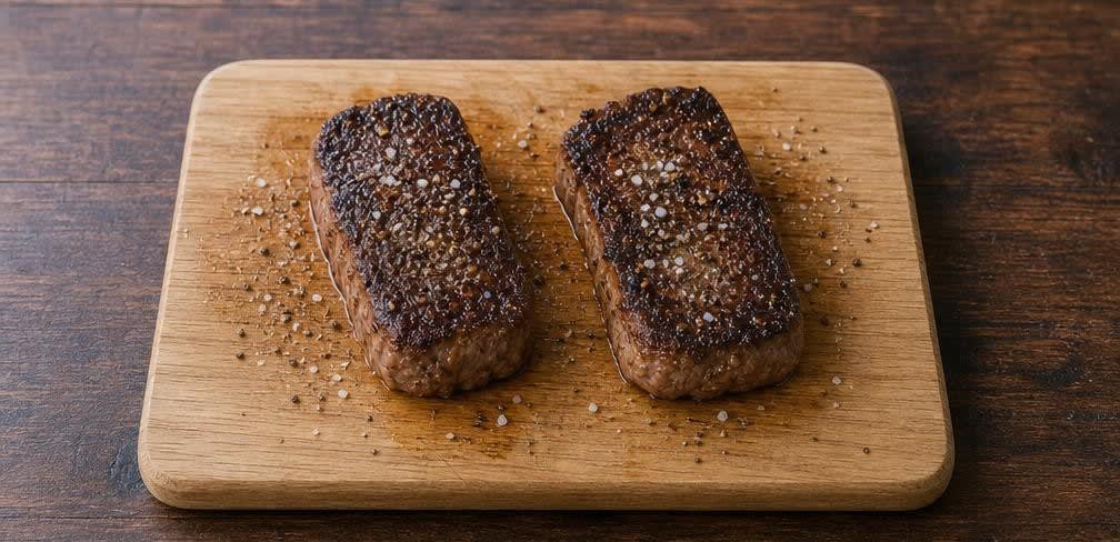 Saftiges Sirloin-Steak mit Paprika-Kartoffel-Pfanne – Zubereitung Schritt für Schritt – Steaks ruhen lassen