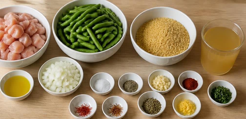 Spanische Putenbrust-Pfanne mit Grünen Bohnen und Bulgur – Zutaten