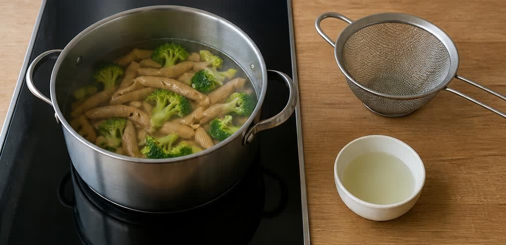 Italienische Putenbrust-Pfanne mit Brokkoli und Vollkorn-Penne – Zubereitung Schritt für Schritt – Penne und Brokkoli kochen
