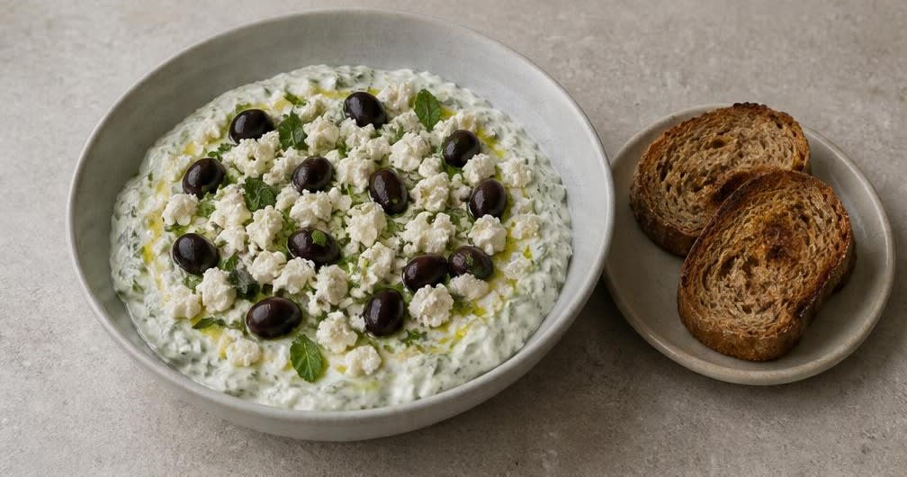 Griechischer Joghurt mit Gurke und Knoblauch – Zubereitung Schritt für Schritt – Anrichten