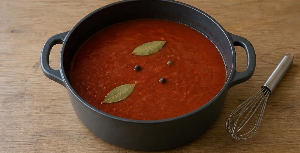 Osteuropäische Gefüllte Paprika in feiner Tomatensauce – Zubereitung Schritt für Schritt – Tomatensauce herstellen