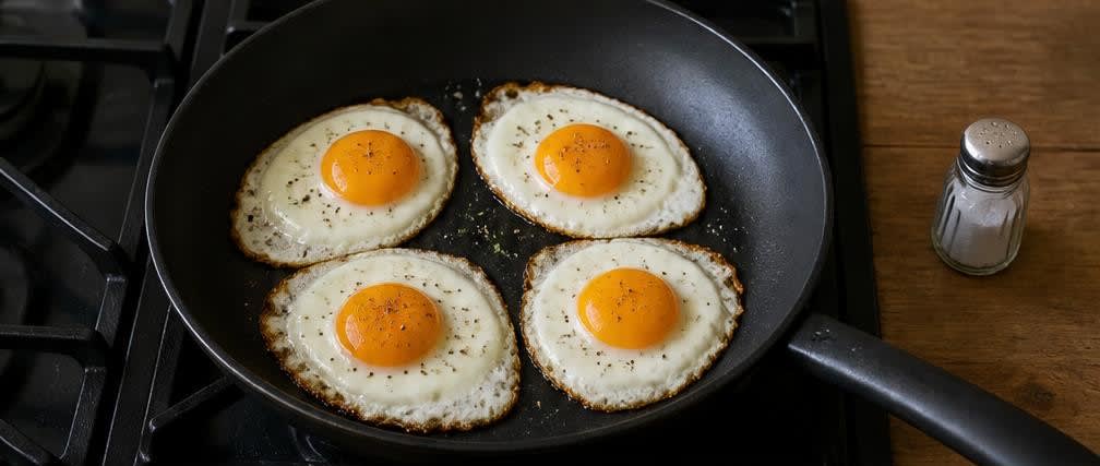 Klassisches Spiegelei auf Rahmspinat mit Kartoffelpüree – Zubereitung Schritt für Schritt – Spiegeleier braten