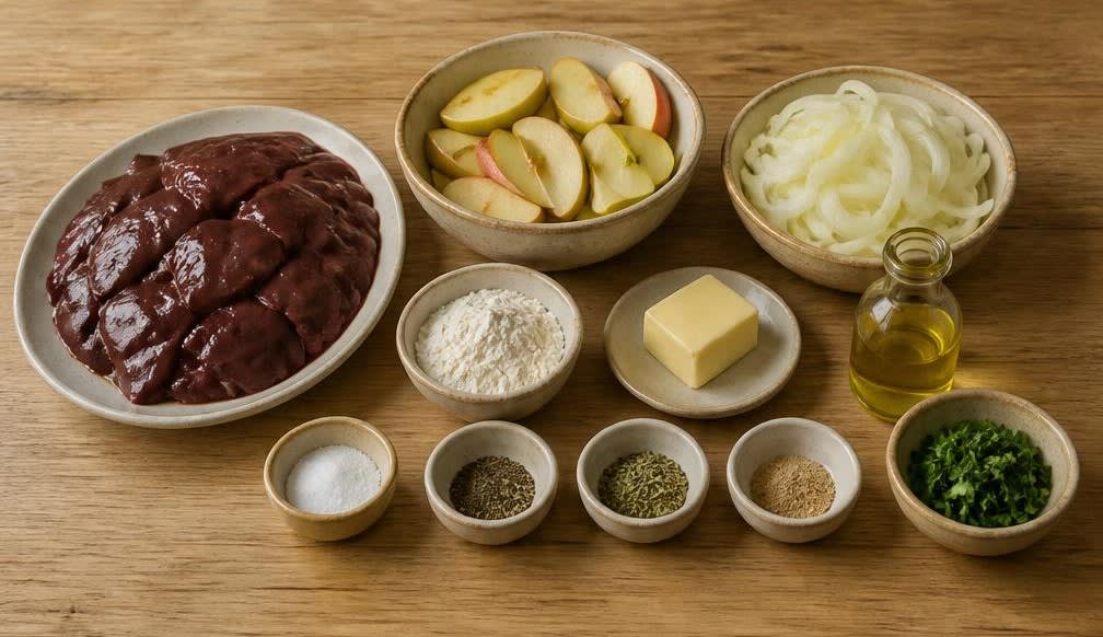 Klassische Rinderleber Berliner Art mit Apfel und Zwiebeln – Zutaten