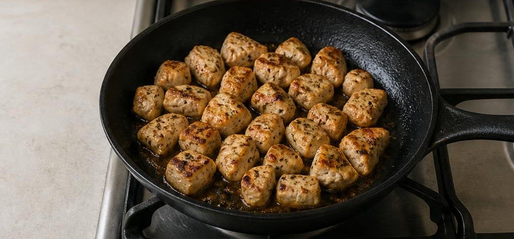 Spanische Putenbrust mit geröstetem Kürbis und Safran-Quinoa – Zubereitung Schritt für Schritt – Putenbrust anbraten