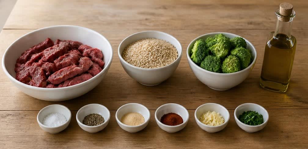 Rinderfilet-Bowl mit Brokkoli und Vollkornreis – Zutaten