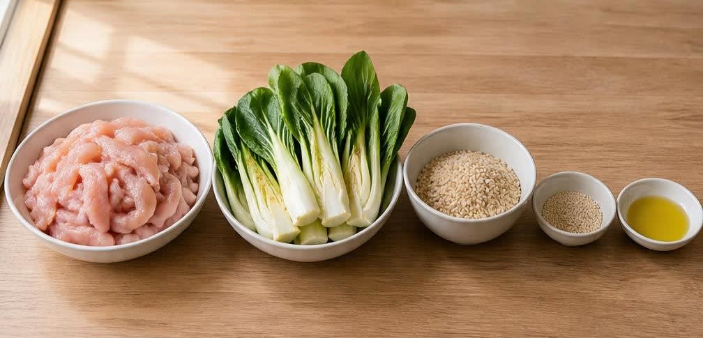 Knackiges Putenbrust-Stir-Fry mit Pak Choi auf Vollkornreis – Zutaten