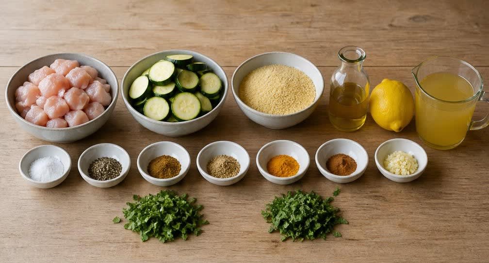 Marokkanische Putenbrust mit Zucchini auf saftigem Couscous – Zutaten