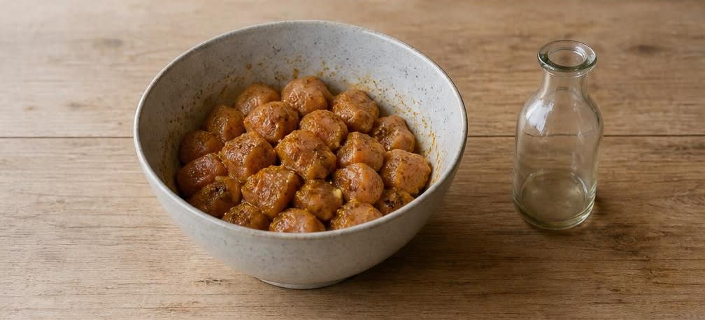 Marokkanische Putenbrust mit Zucchini auf saftigem Couscous – Zubereitung Schritt für Schritt – Putenbrust marinieren