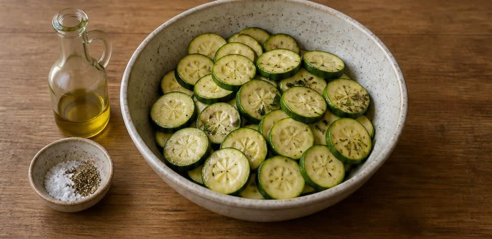 Gegrillte Forelle mit Knoblauch-Zucchini – Zubereitung Schritt für Schritt – Zucchini marinieren