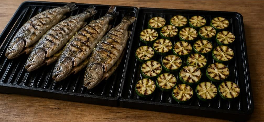Gegrillte Forelle mit Knoblauch-Zucchini – Zubereitung Schritt für Schritt – Zucchini mitgrillen