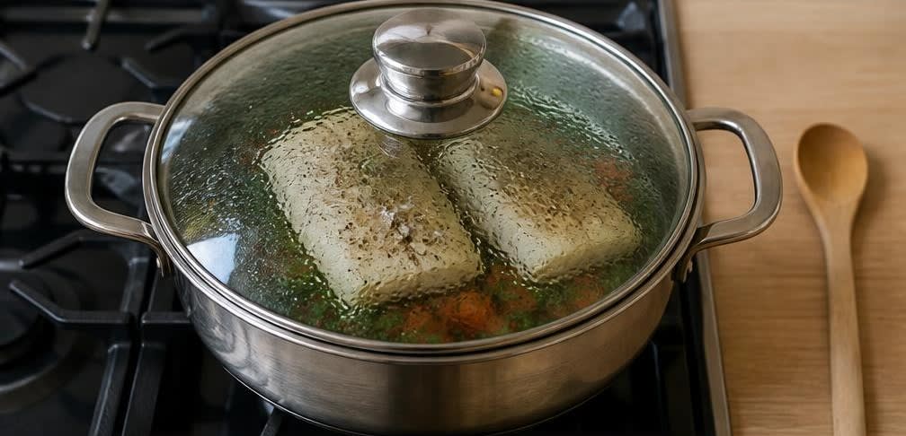Gedünsteter Kabeljau mit Spinat und Tomate – Zubereitung Schritt für Schritt – Dämpfen