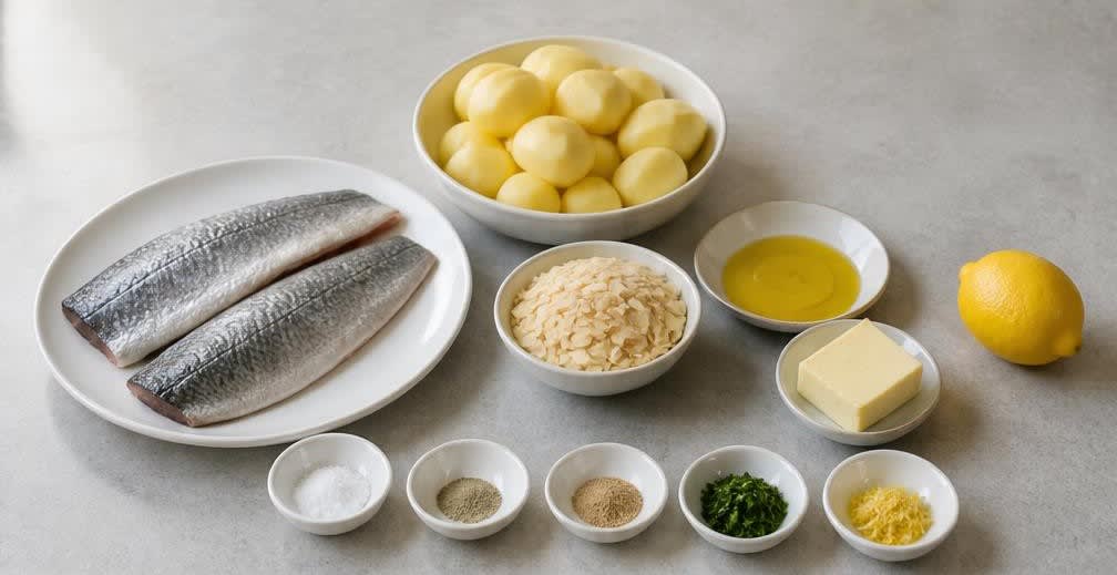 Gebratene Forelle mit Knusper-Mandeln und Salzkartoffeln – Zutaten