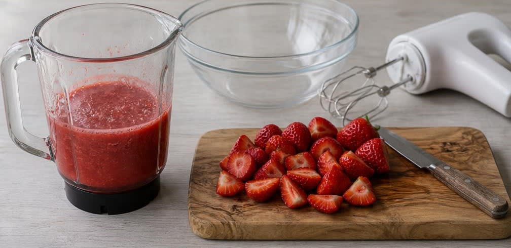 Britische Erdbeer-Sahne-Schale mit Zitronenfrische – Zubereitung Schritt für Schritt – Erdbeeren vorbereiten