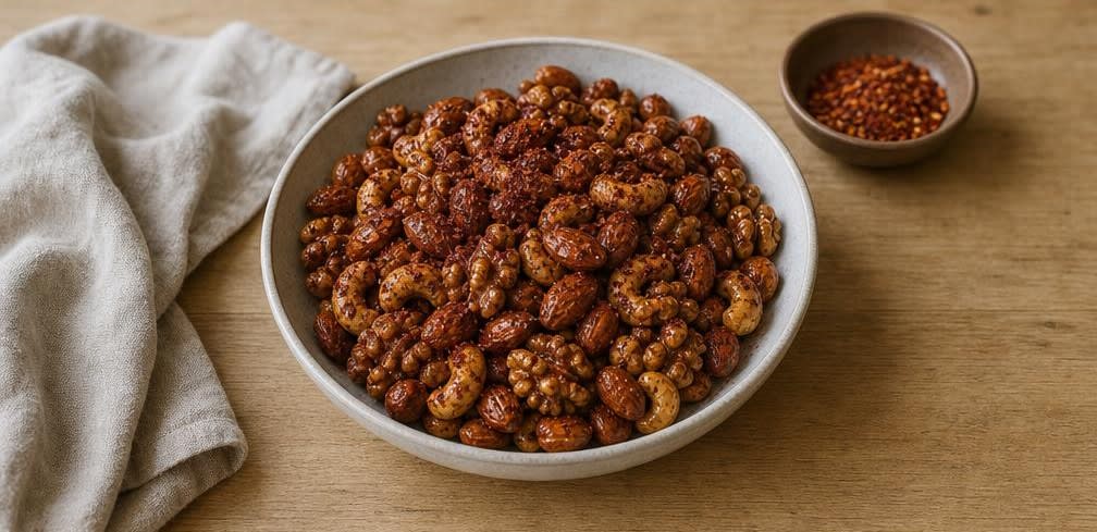 Türkisch gewürzter Nussmix mit Honig und Sumach – Zubereitung Schritt für Schritt – Anrichten