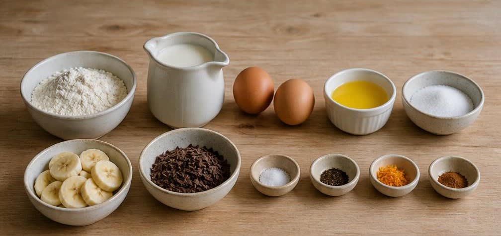 Hauchdünne Bananen-Crêpes mit dunkler Schokolade – Zutaten
