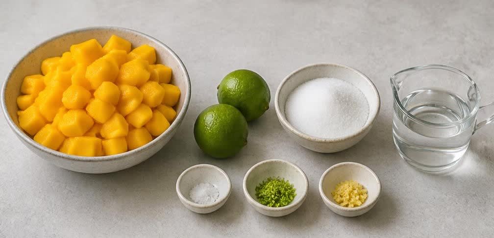 Mango-Sorbet mit Limette – Zutaten