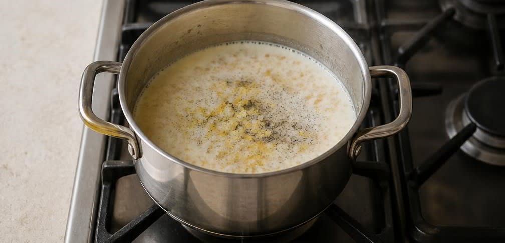 Cremiger Hirse-Pudding mit Himbeer-Kompott – Zubereitung Schritt für Schritt – Hirse kochen beginnen