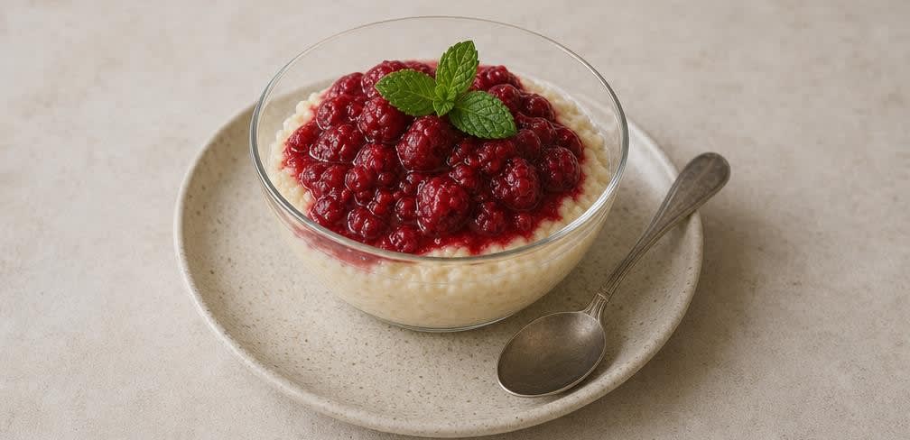 Cremiger Hirse-Pudding mit Himbeer-Kompott – Zubereitung Schritt für Schritt – Anrichten