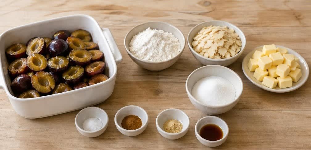 Pflaumen-Crumble mit Mandeln – Zutaten