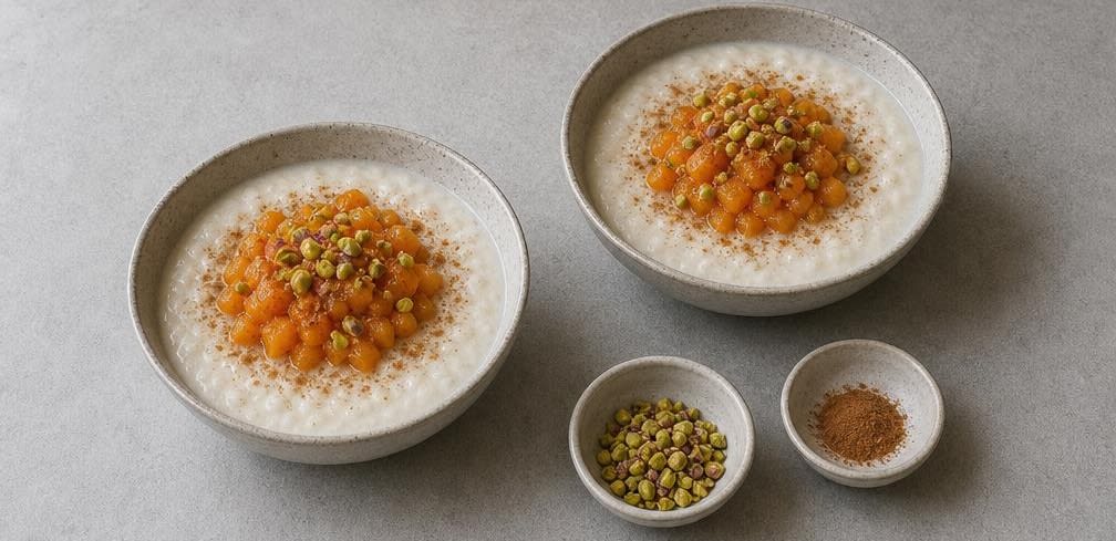 Persischer Mandel-Pudding mit Aprikosen – Zubereitung Schritt für Schritt – Anrichten