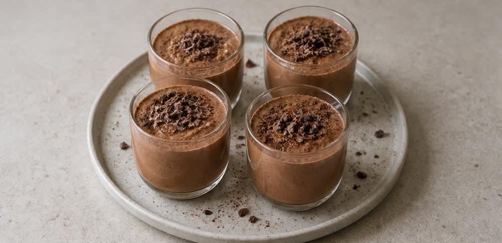 Samtige Cashew-Schoko-Creme mit Medjool-Datteln – Zubereitung Schritt für Schritt – Anrichten