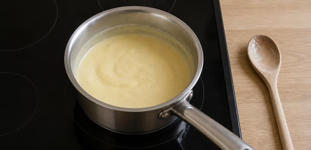 Klassische skandinavische Rote Grütze mit Vanillesoße – Zubereitung Schritt für Schritt – Vanillesoße andicken