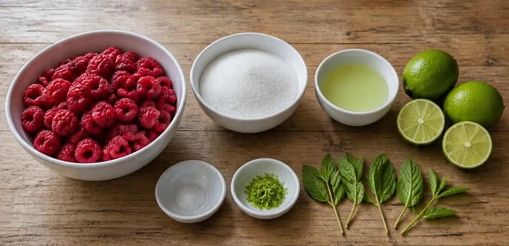Klassisches Himbeer-Sorbet mit Limette – Zutaten