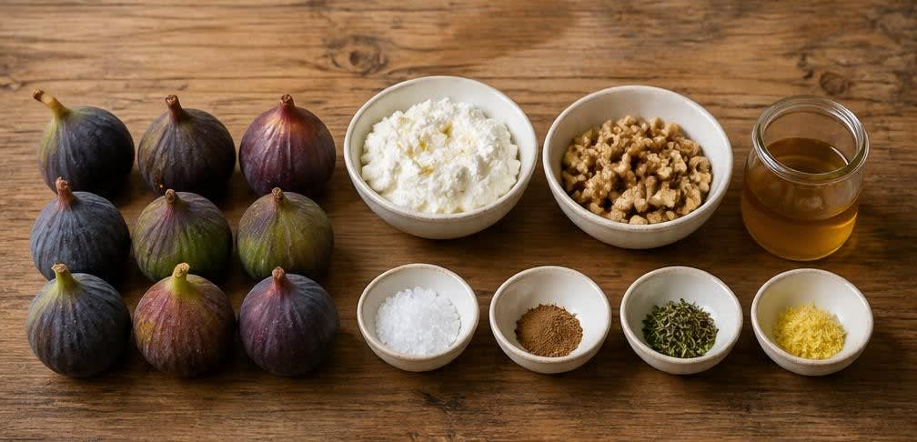 Gebackene Feigen mit Honig, Walnüssen und Ricotta – Zutaten
