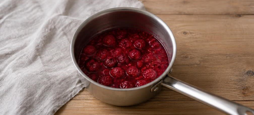 Klassischer österreichischer Grießpudding mit warmem Himbeerkompott – Zubereitung Schritt für Schritt – Himbeerkompott herstellen