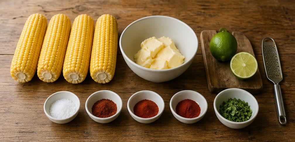Gedämpfter mexikanischer Kolben-Mais mit Gewürzbutter – Zutaten
