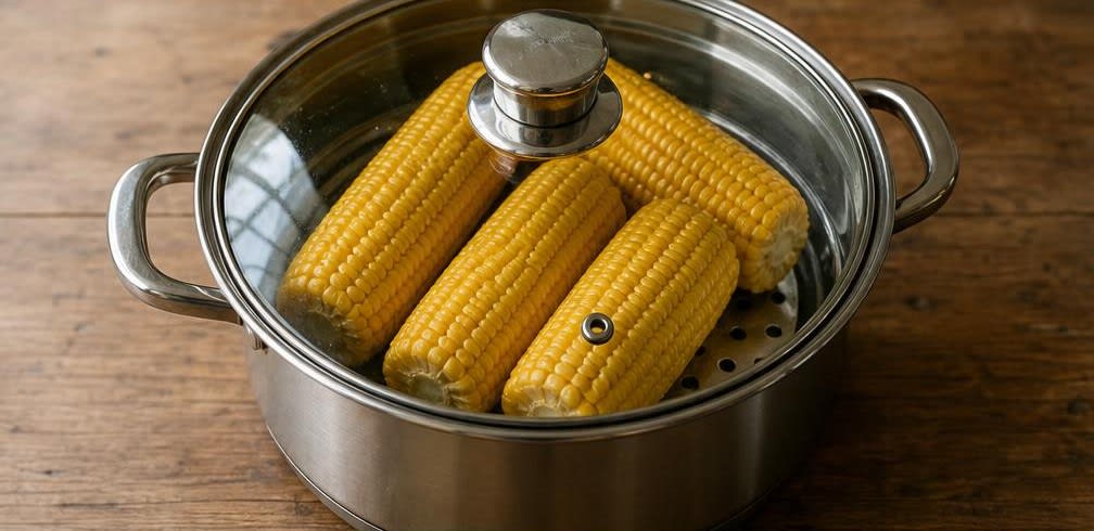 Gedämpfter mexikanischer Kolben-Mais mit Gewürzbutter – Zubereitung Schritt für Schritt – Mais dämpfen