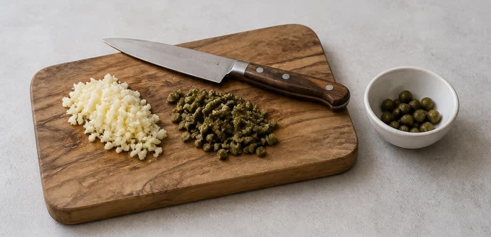 Kapern-Dip mit Frischkäse und Knoblauch – Zubereitung Schritt für Schritt – Vorbereiten
