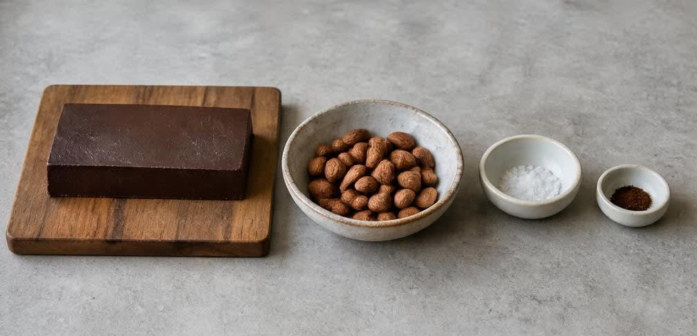 Französische Bruchschokolade mit gerösteten Mandeln und Fleur de Sel – Zutaten