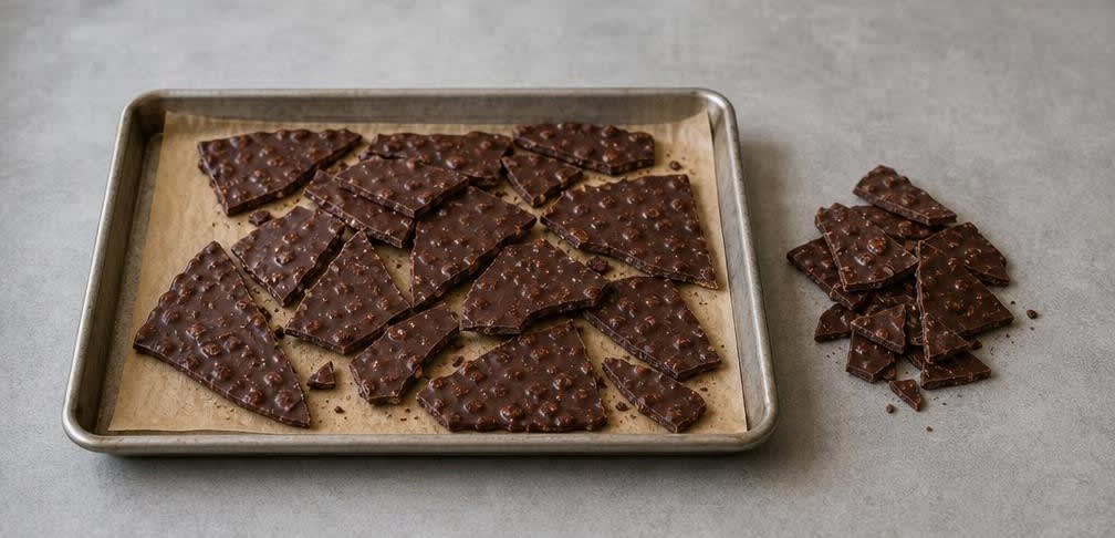 Französische Bruchschokolade mit gerösteten Mandeln und Fleur de Sel – Zubereitung Schritt für Schritt – Schokolade brechen