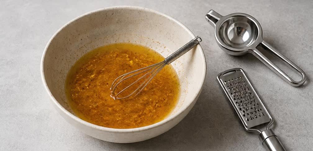 Mexikanischer Bohnensalat mit Paprika und Zitronen-Dressing – Zubereitung Schritt für Schritt – Vinaigrette herstellen