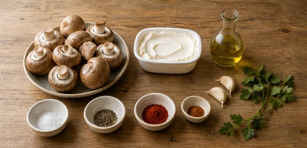 Spanisch gefüllte Champignons aus dem Ofen – Zutaten