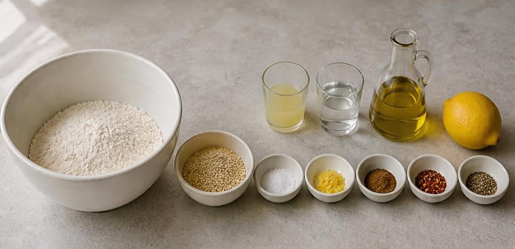 Asiatische Sesam-Cracker mit Zitrone – Zutaten