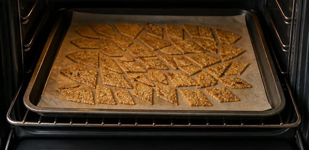 Asiatische Sesam-Cracker mit Zitrone – Zubereitung Schritt für Schritt – Im Ofen backen