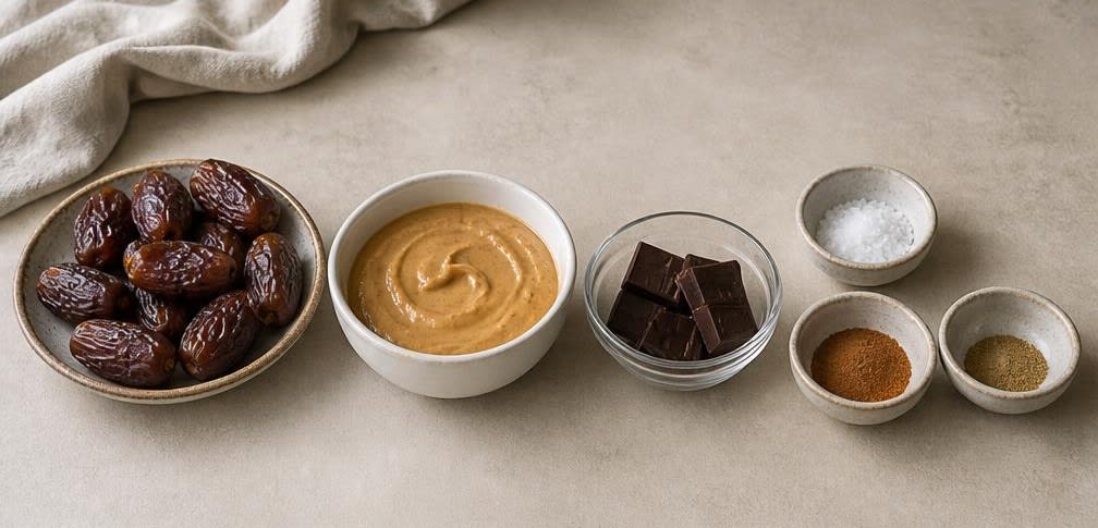 Gefüllte Medjool-Datteln mit Erdnussbutter und Meersalz – Zutaten