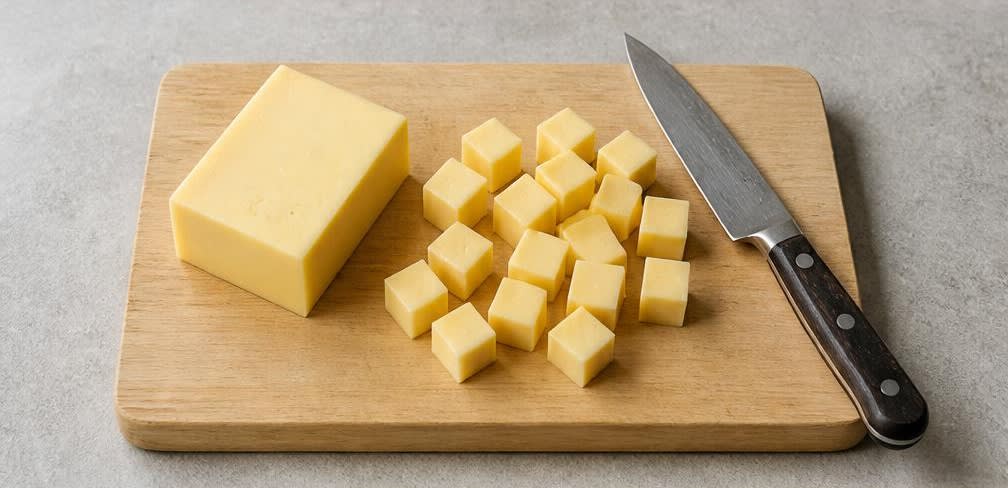 Würzige Gouda-Würfel mit Gewürzgurke – Zubereitung Schritt für Schritt – Gouda würfeln