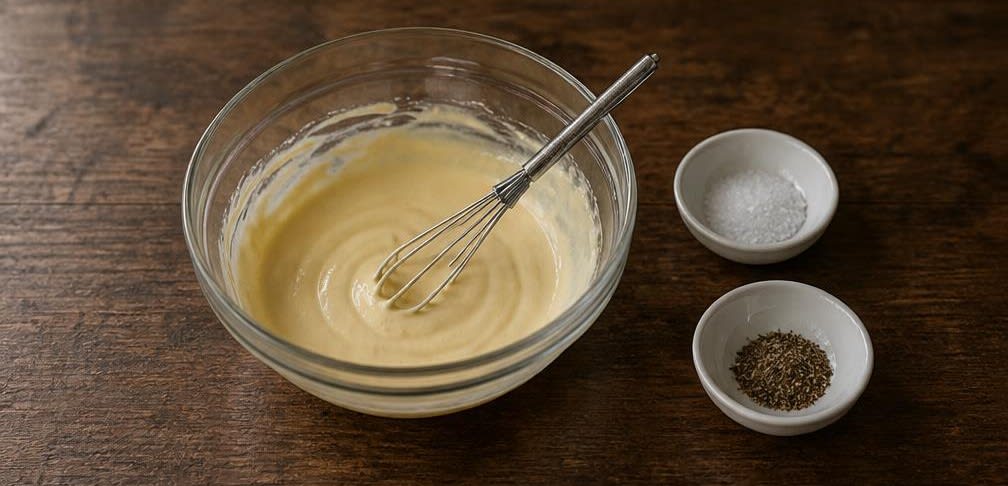 Klassische Oeufs Mayonnaise – Zubereitung Schritt für Schritt – Senf-Mayonnaise herstellen
