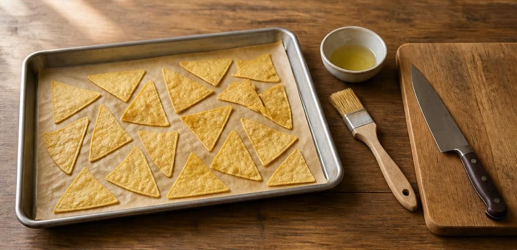Knusprige Maistortilla-Chips mit frischer Guacamole – Zubereitung Schritt für Schritt – Tortillas vorbereiten