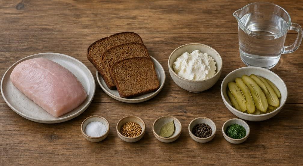 Britisches Putenbrust-Frühstücksbrot mit Gewürzgurke – Zutaten