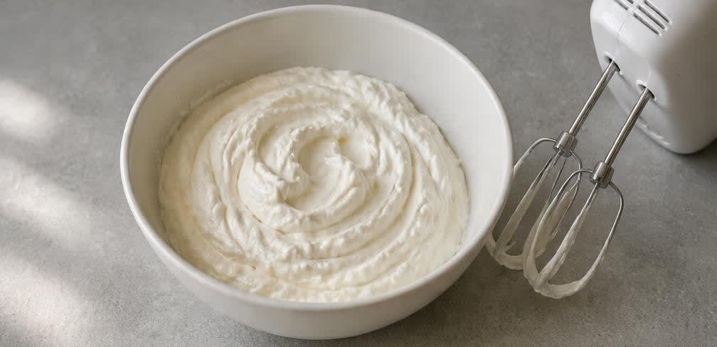 Luftige Quark-Creme mit Knusper-Hafer und Blaubeeren – Zubereitung Schritt für Schritt – Quarkcreme aufschlagen