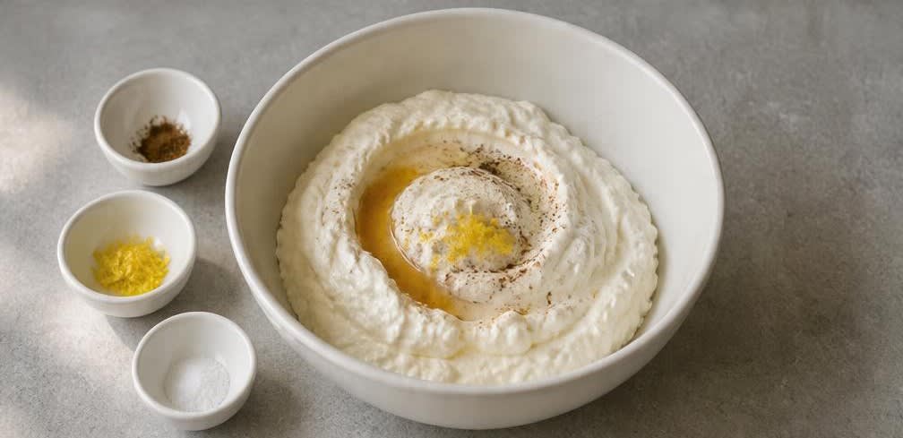 Luftige Quark-Creme mit Knusper-Hafer und Blaubeeren – Zubereitung Schritt für Schritt – Quarkmasse mischen