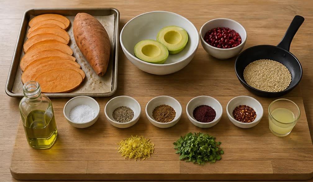 Süßkartoffel-Toast mit Avocado und Sesamsamen – Zutaten